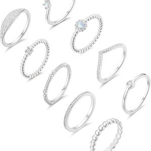 Elegant Silver Ring Set